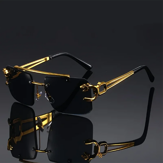 1pc Unisex Casual Hollow Out Design Retro Rimless Square Glasses For Daily Life Outdoor Vacation Beach Street-Photography