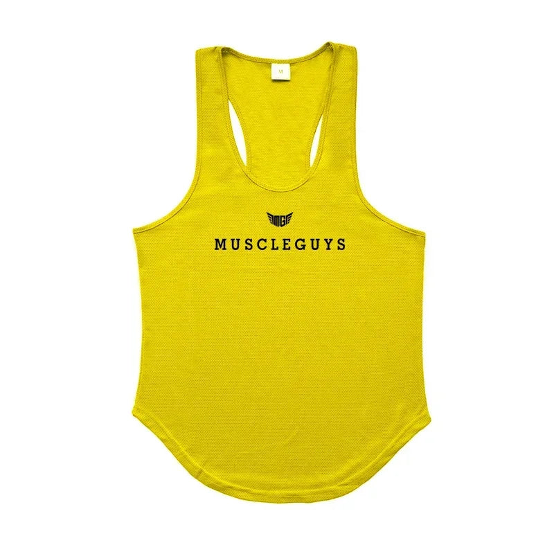 Hot Sale Mens Printed Tank Tops Mesh Breathable Quick Dry Cool Vests Running Shirts Gym Bodybuilding Fitness Sleeveless Singlets