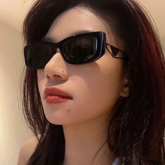 Vintage Small Square Triangle Leg Sunglasses For Women New Fashion Brand Hollow Sun Glasses Female Elegant Shades