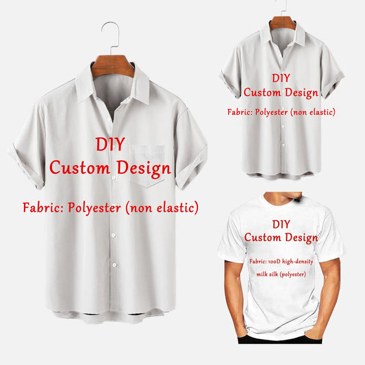 Customized Men's Shirts Summer Hawaiian Short Sleeve Women 3D Custom Design Tops T-shirt Factory Outlet Long Sleeve Shirt