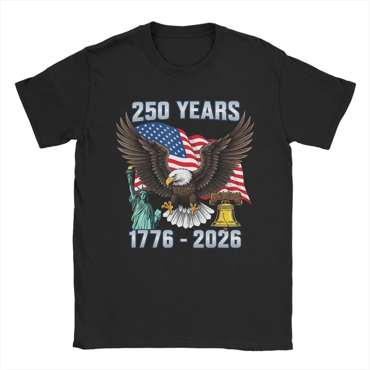 250 Years American 250th Anniversary US USA Flag 4th of July Men T Shirt  Vintage T Pure Cotton Adult Clothing