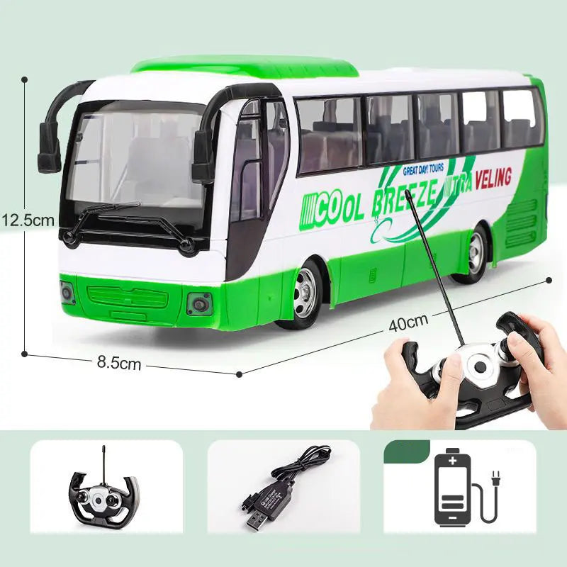 RC Bus 2.4G Remote Control Car Double-decker Stretch Electric Bus 3km/h With LED Sound RC Electronic Vehicle Toy Kids Boy Gift