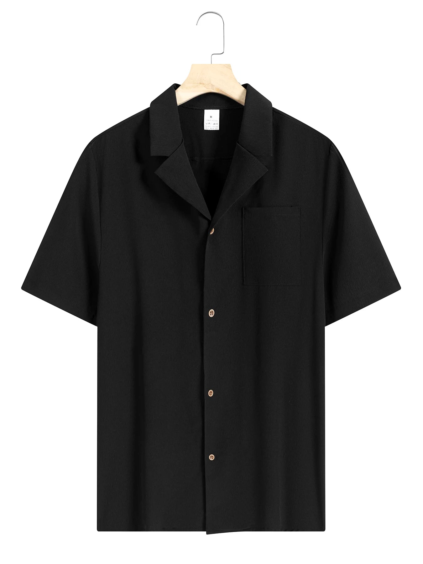 Summer Shirts for Men Casual Short Sleeved Shirts Breathable Solid Color Turn-Down Collar Formal Beach Shirts Male Clothing
