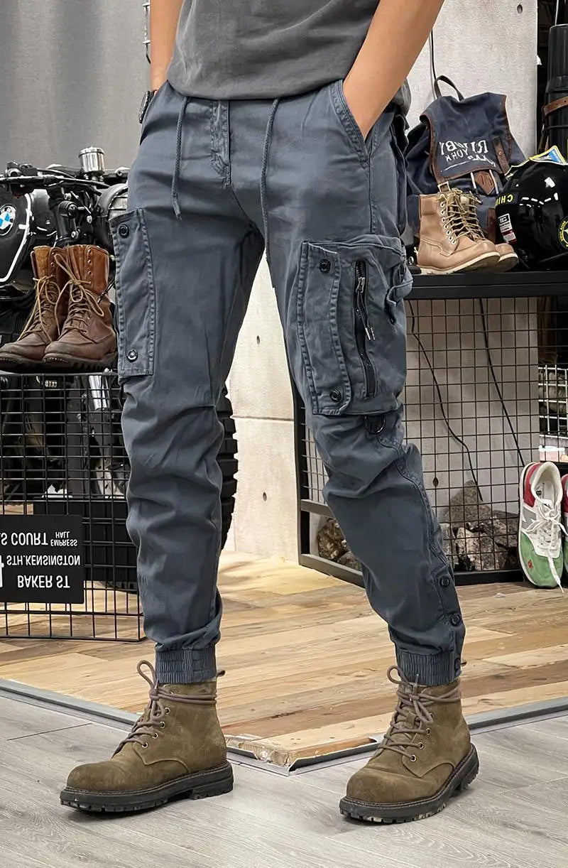 New Tactical Work Pants Men Outdoor Cargo Trousers Multi-pocket Zipper Joggers Autumn Spring Outdoor Workwear Hiking Trousers