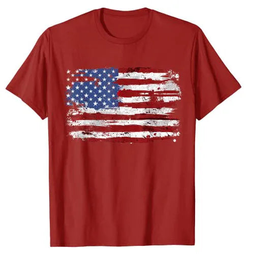 American Flag USA United States of America US 4th of July T-Shirt Funny Patriotic Graphic Tee Top Short Sleeve Men Women Clothes