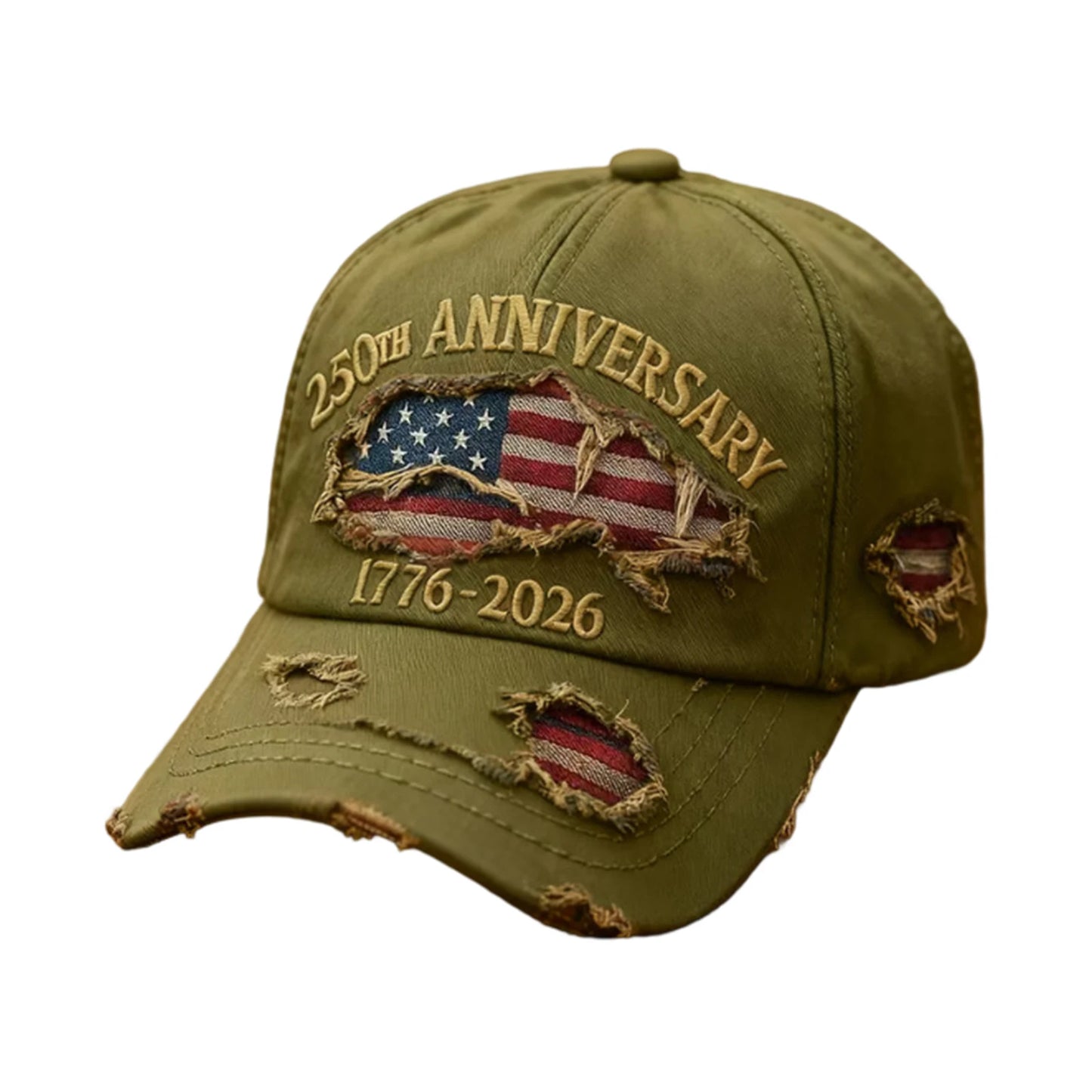 Men's and Women's New Trendy 2026 Commemorative Baseball Hat Fashion Solid Color Distressed Adjustable Casual Sun Cap