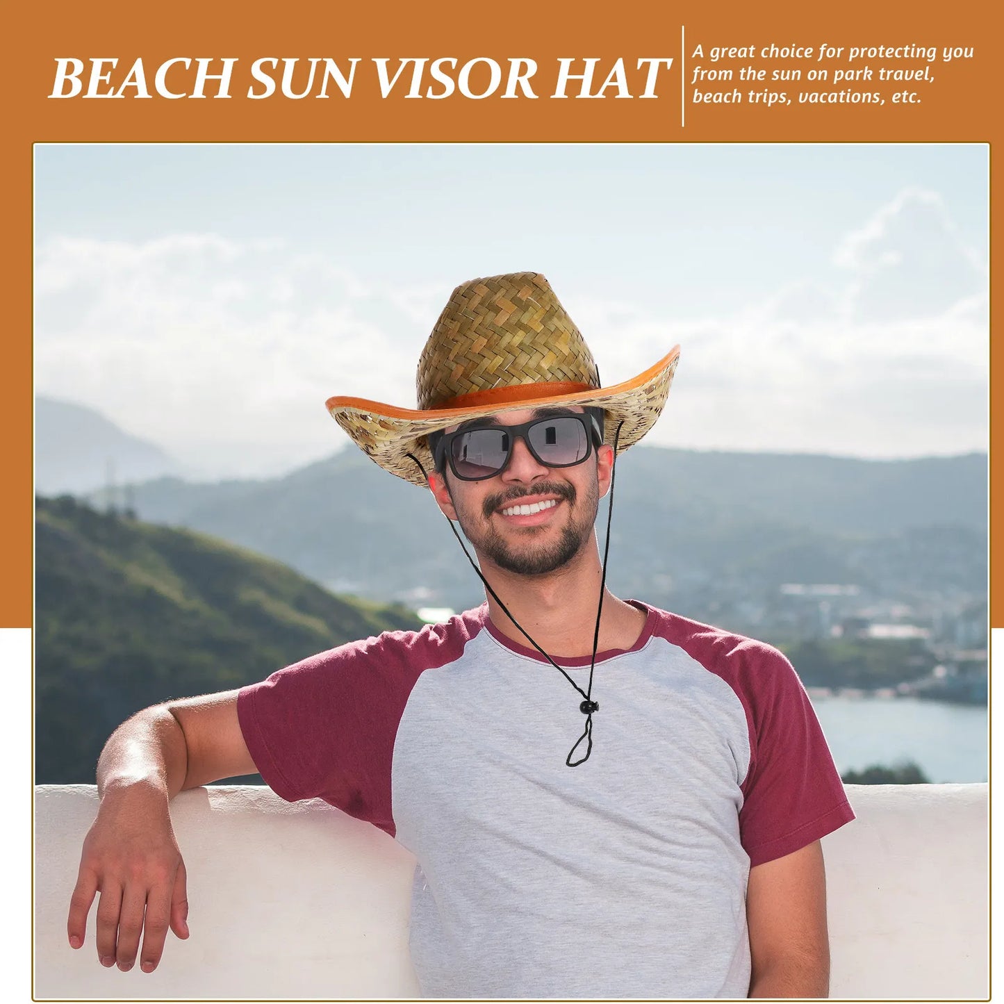 Hats for Men Casual Farmer Beach Caps Adults Sun Straw Breathable Olive Visor