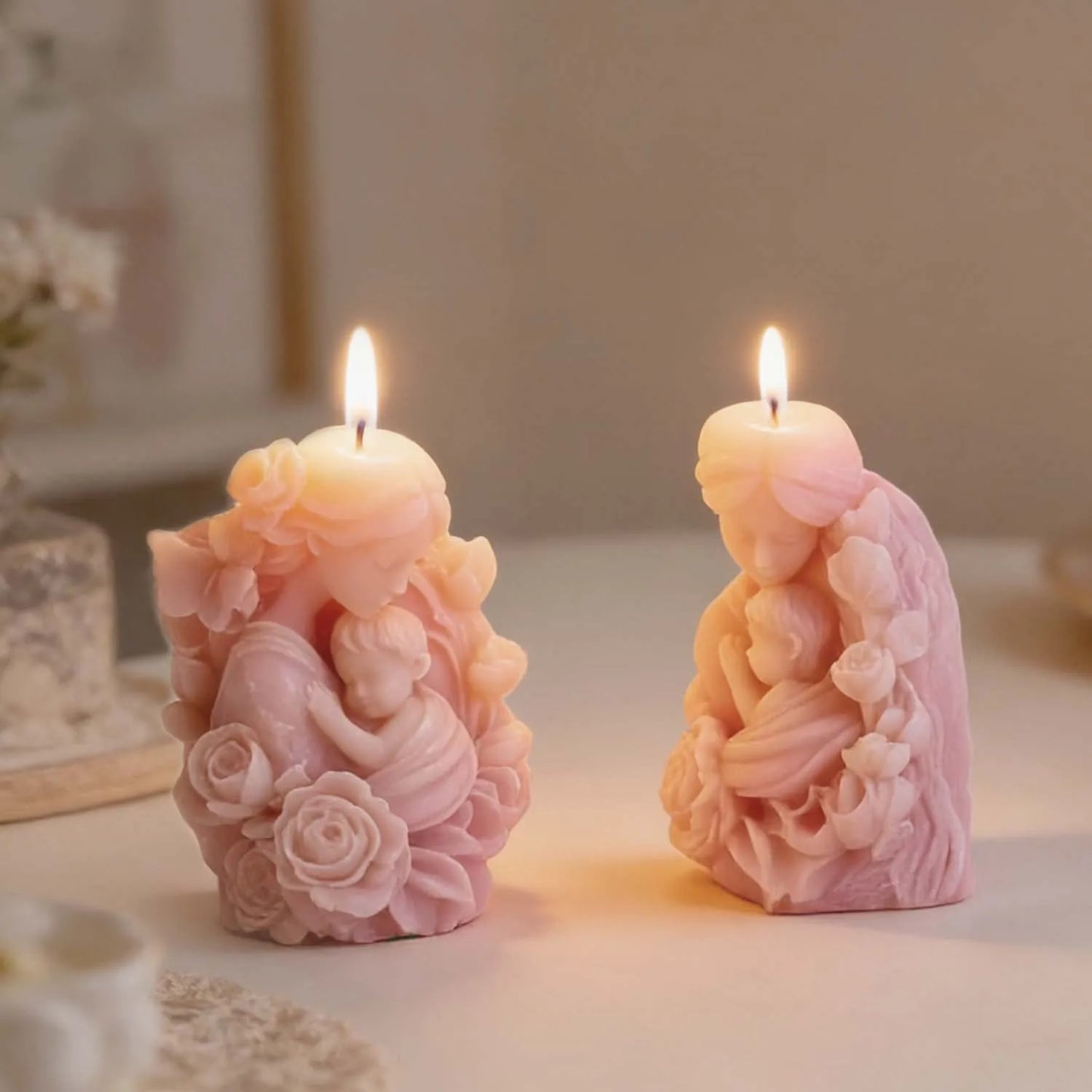 Resin Mold Non-Toxic Gypsum Ornament Mold Flower Mother Mold  For Home Decoration Candle Making Mother’S Day Gift