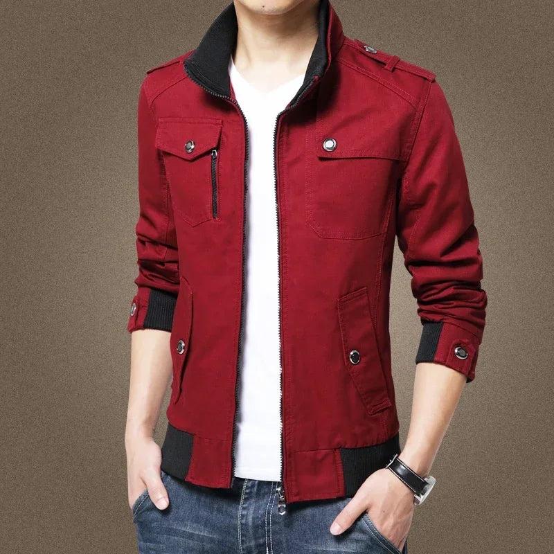 Mens Cargo Jackets New Fashion Bomber Jacket Mens Wear Simple British Style Warm Windproof Jacket and Coat Baseball Jacket Male