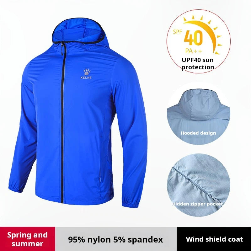 Kelme Sports Windbreaker Summer Anti Uv Sun Protection Jacket For Men And Women Outdoor Lightweight, Breathable And Waterproof