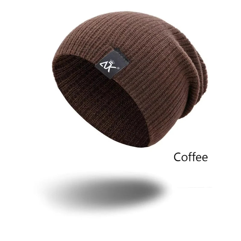 Knitted Hats Winter Unisex Warm Casual Slouchy Hats Outdoor Wool Caps Mens Beanie Letter Solid Color Fashion Street Hip Hop Hats
