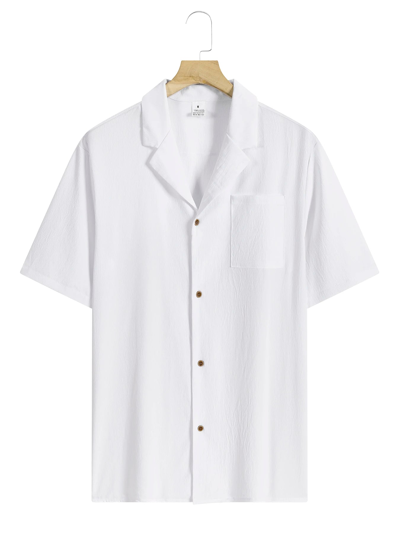 Summer Shirts for Men Casual Short Sleeved Shirts Breathable Solid Color Turn-Down Collar Formal Beach Shirts Male Clothing
