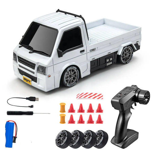 1/24 Remote Control Drift Car, 2.4GHz 20km/h Four-Wheel Drive High-Speed Remote Control Truck, Drift Tires & Dual Battery Racing
