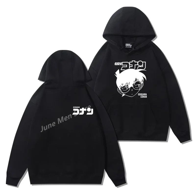 Hot selling items - men's and women's long sleeved hooded sweatshirts Japanese Conan detective printed couple hooded sweatshirts