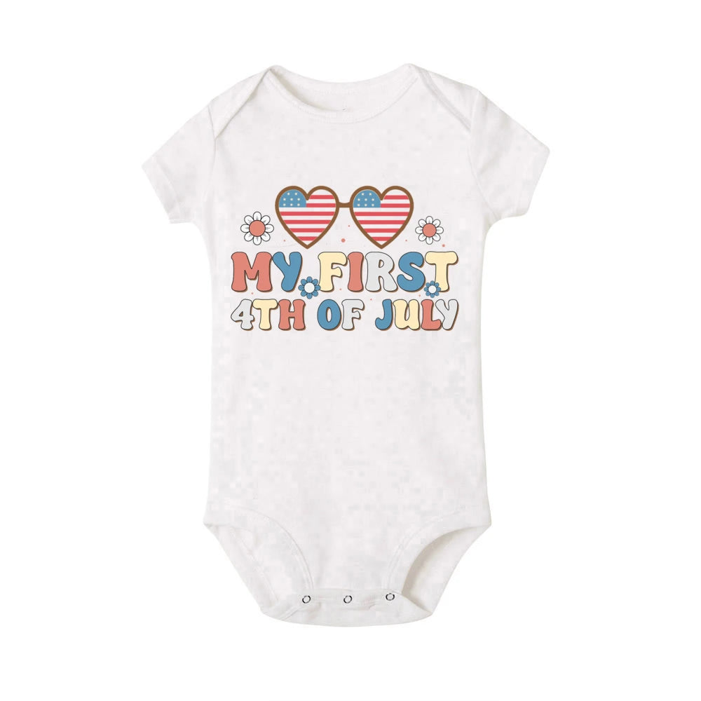 4th of July Printed Baby Romper Infant Independence Day Outfit Bodysuit Newborn Summer Jumpsuit Boys Girls Short Sleeve Clothes