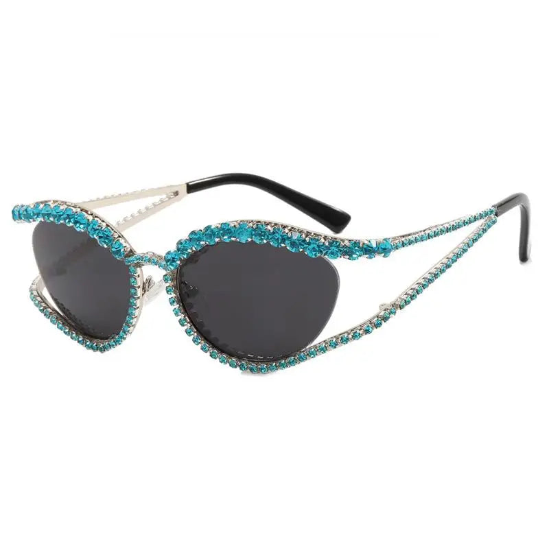 Diamond hollow concave shape sunglasses new ins style sunglasses fashion personality ladies sunglasses trendy street photography
