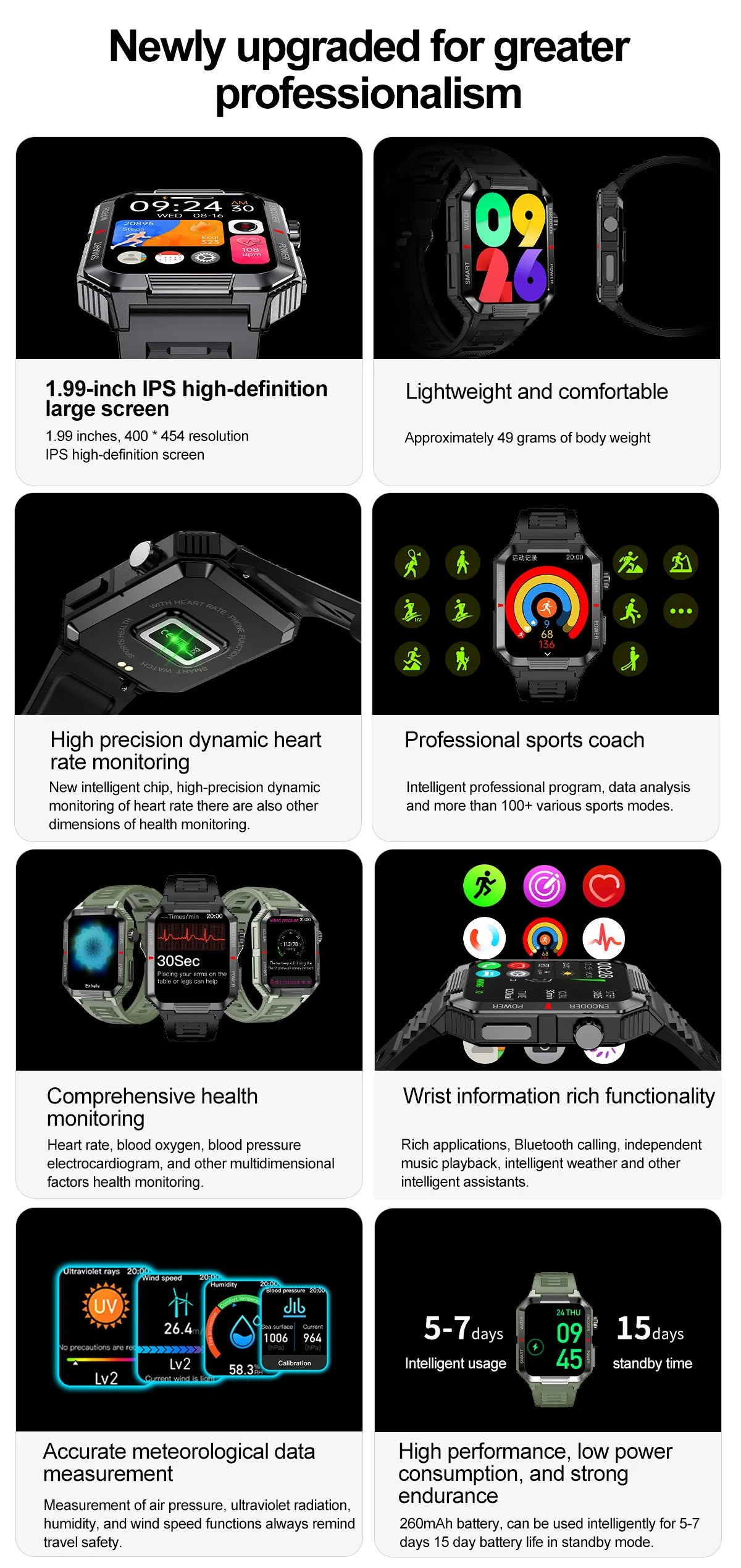 2025 new smart watch, all-round health monitoring, support Bluetooth calls, 1.99-inch high-definition large screen