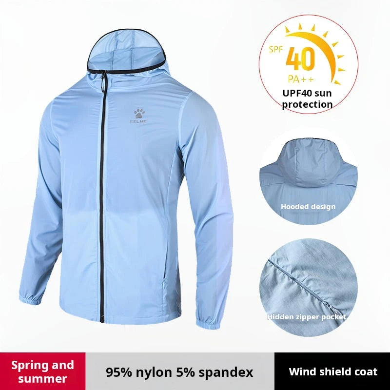 Kelme Sports Windbreaker Summer Anti Uv Sun Protection Jacket For Men And Women Outdoor Lightweight, Breathable And Waterproof