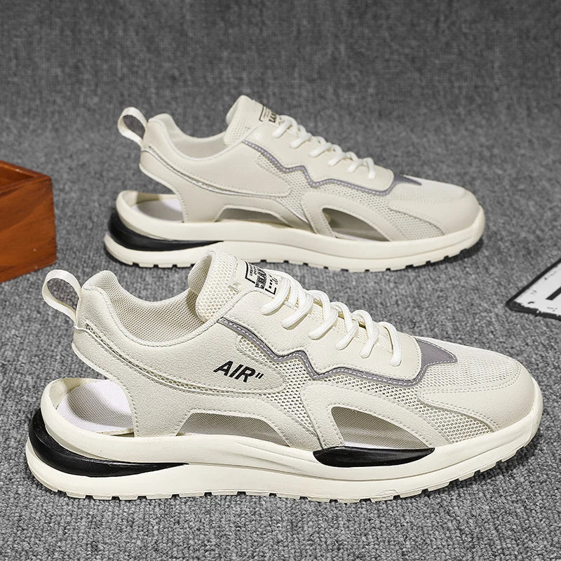Men's sandals for summer wear, non slip soft sole for teenagers, sports and leisure, thick sole for driving on the beach, hooded
