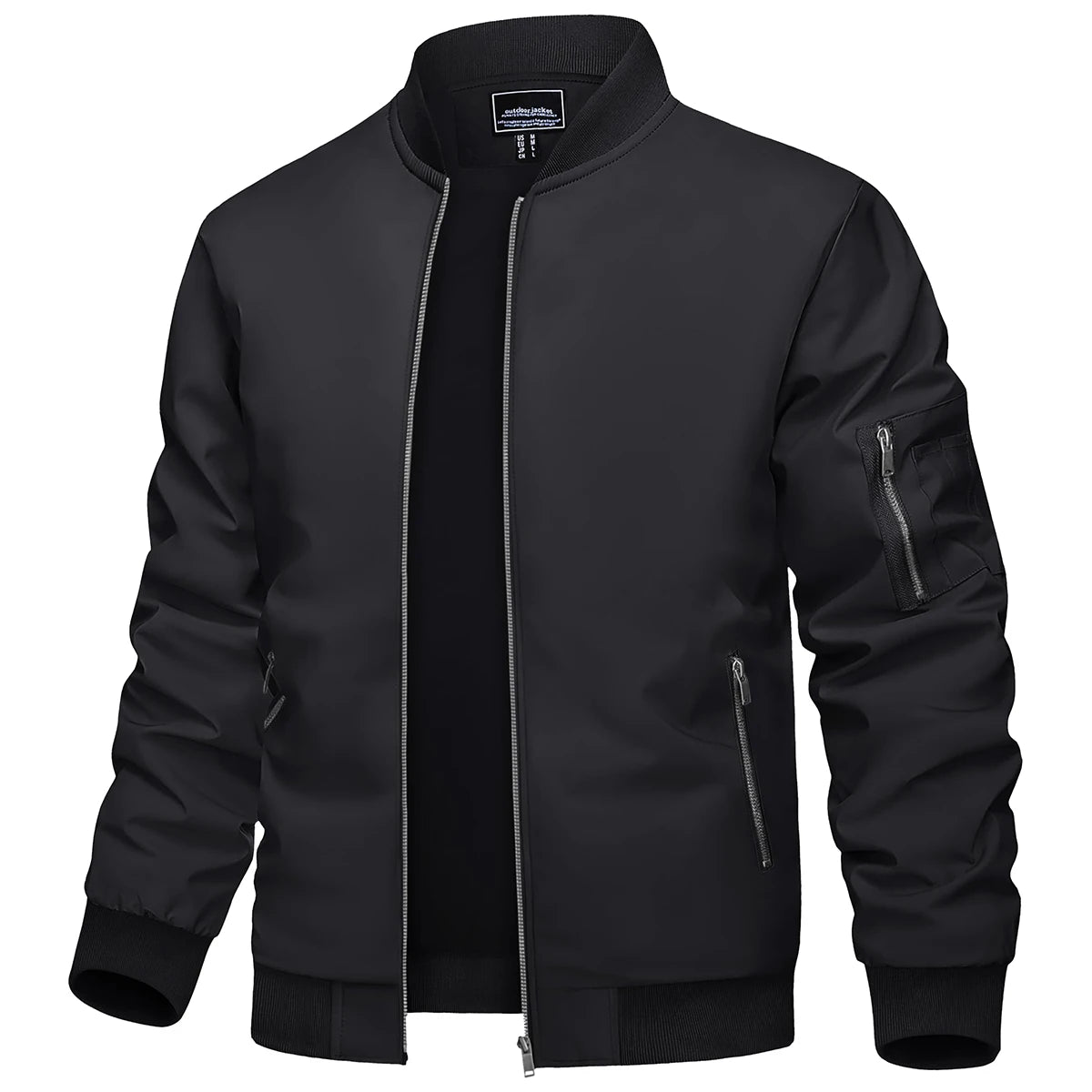 TACVASEN Men's Bomber Jacket Summer Autumn Thin Lightweight Casual Windbreaker Multi-pockets Full Zip Up Varsity Baseball Jacket