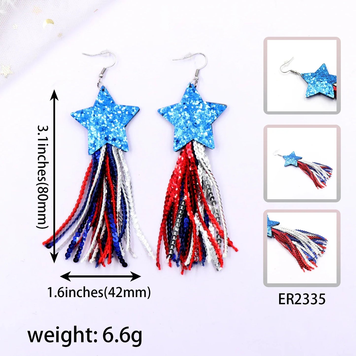 4th of July Independence Day Stud Drop Earrings Hoop Flag TRENDY Acrylic Jewelry For women