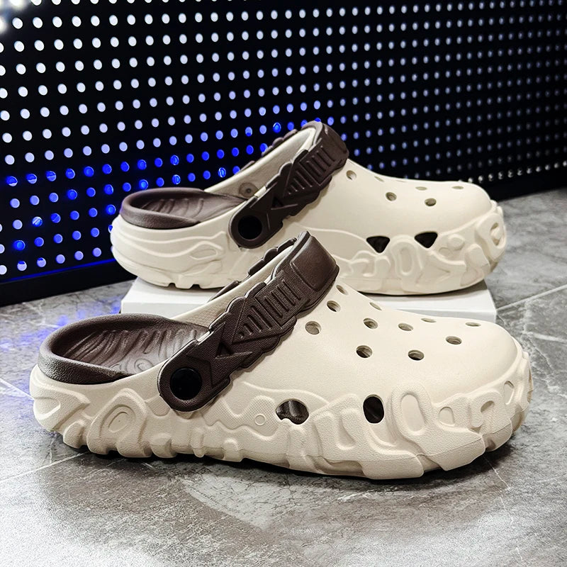 Mens Sandals 2026 New Design Summer Shoes for Men Casual Clogs Thick-bottom Anti-slippery Garden Shoes Outdoor Fashion Slippers