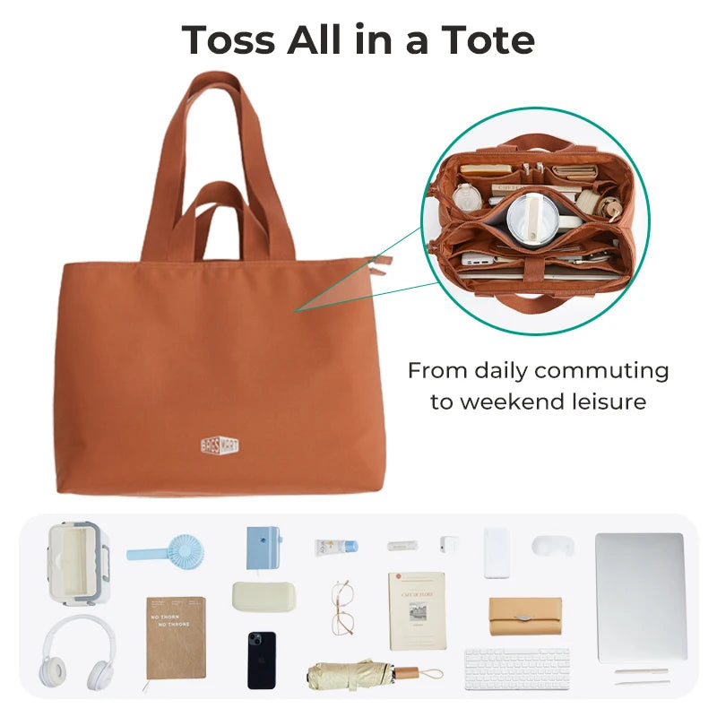 BAGSMART Large Capacity Tote Bag Multiple Pockets Mummy Bag Versatile Messenger Shoulder Bag Women Commuting Handbag