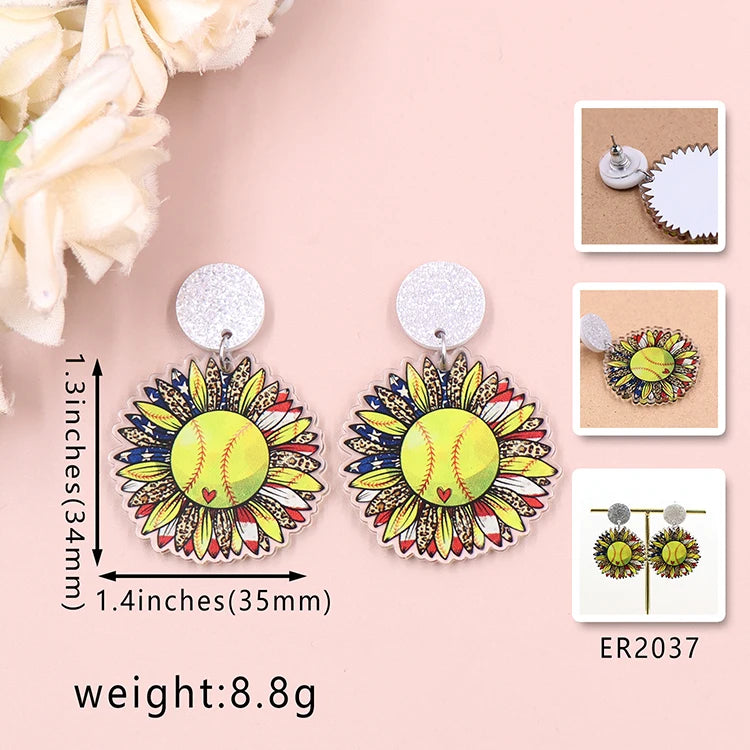 4th of July Independence Day Stud Drop Earrings Hoop Flag TRENDY Acrylic Jewelry For women