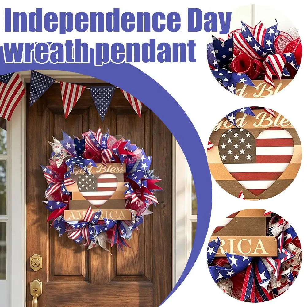 Anniversary Garland Independence Day Decor July 4Th Indoor Outdoor Door Wall Decoration Festival Home Hanging Gifts Ornament