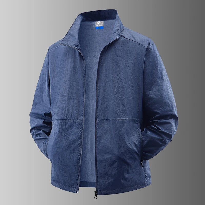 Summer Men's Fashion Trend Versatile Sunscreen Skin Jacket Outdoor Cycling Sports UV Resistant Lightweight Breathable Jacket