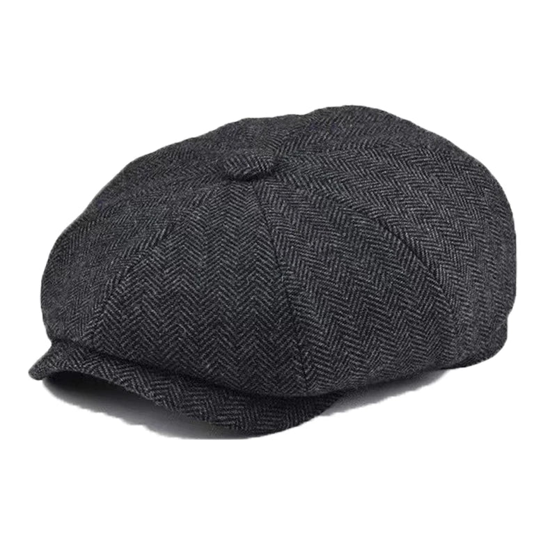 Men's Herringbone Beret,warm and Easy To Match, Felt Hat Fashionable Casual Newsboy Hat,suitable for Daily Work and Travel