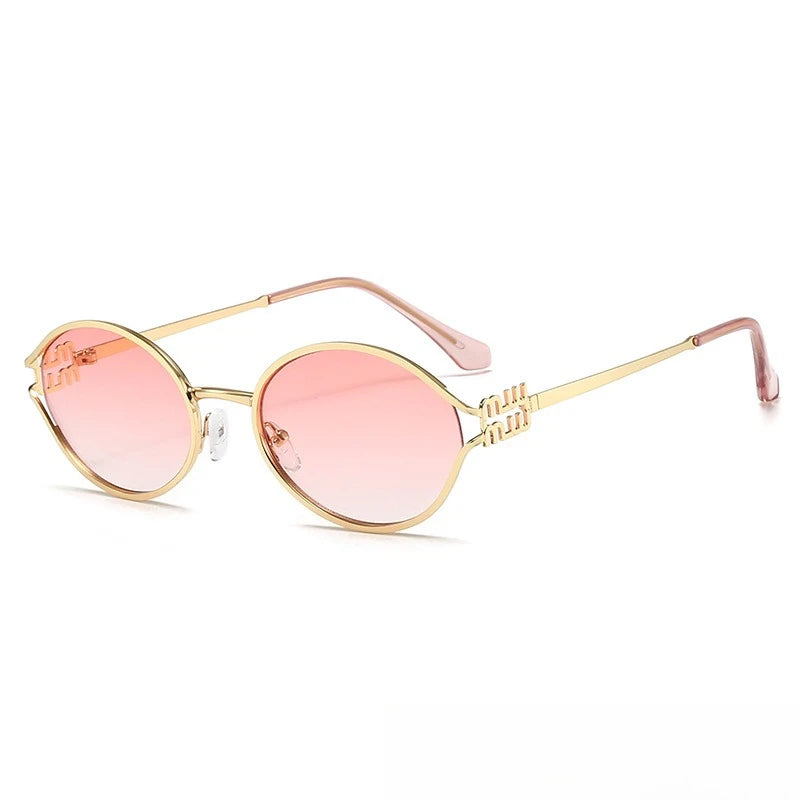 Hollow-Out Oval Sunglasses, Layered Clip-On Design, Y2K Retro Style, Fashion Statement for Photo Poses