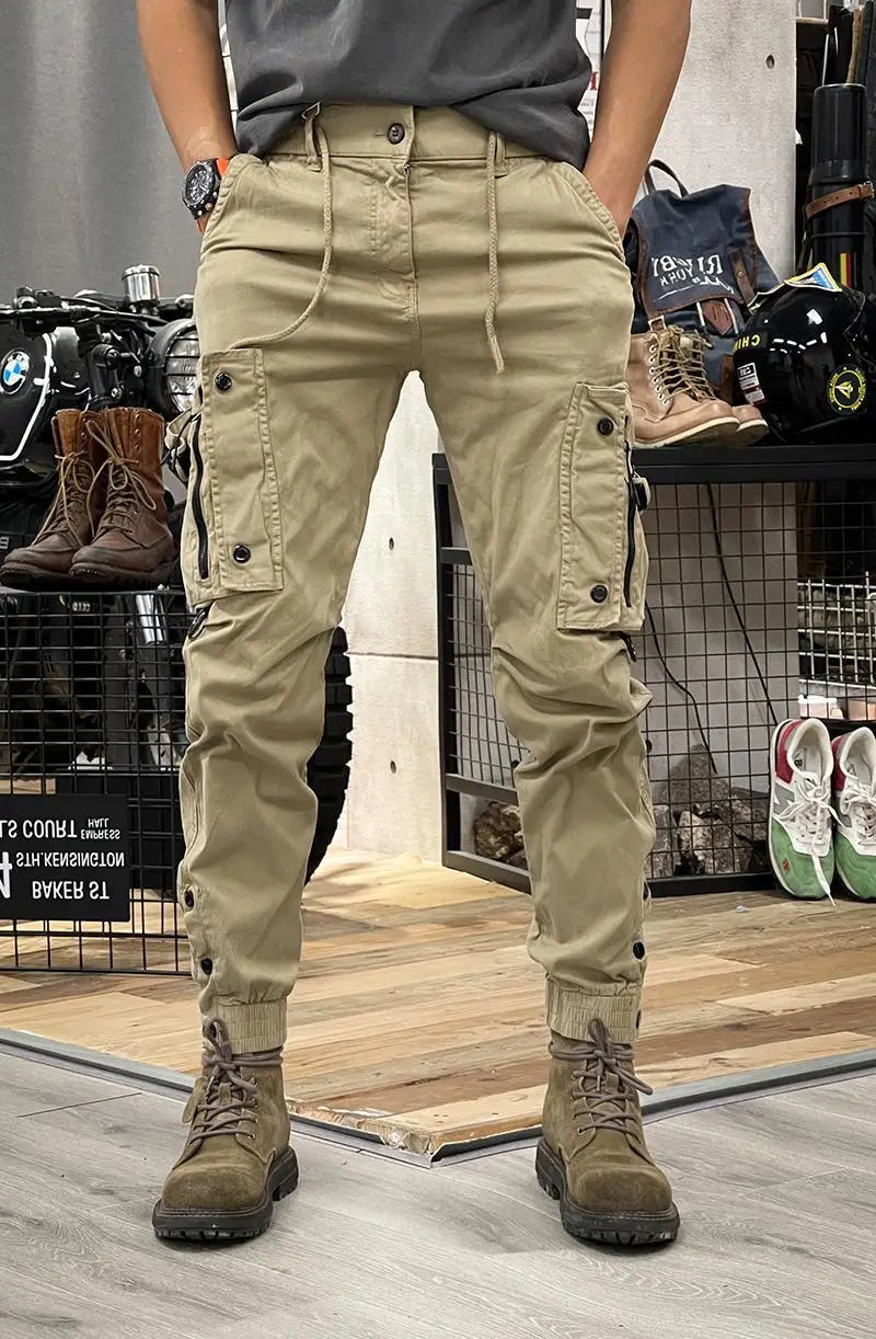 New Tactical Work Pants Men Outdoor Cargo Trousers Multi-pocket Zipper Joggers Autumn Spring Outdoor Workwear Hiking Trousers