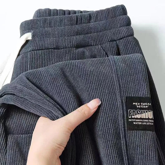 Men's Corduroy Casual Pants Elastic Waist Sports Workwear Spring Autumn Large Size Dirt Resistant Wear Resistant Sweatpants
