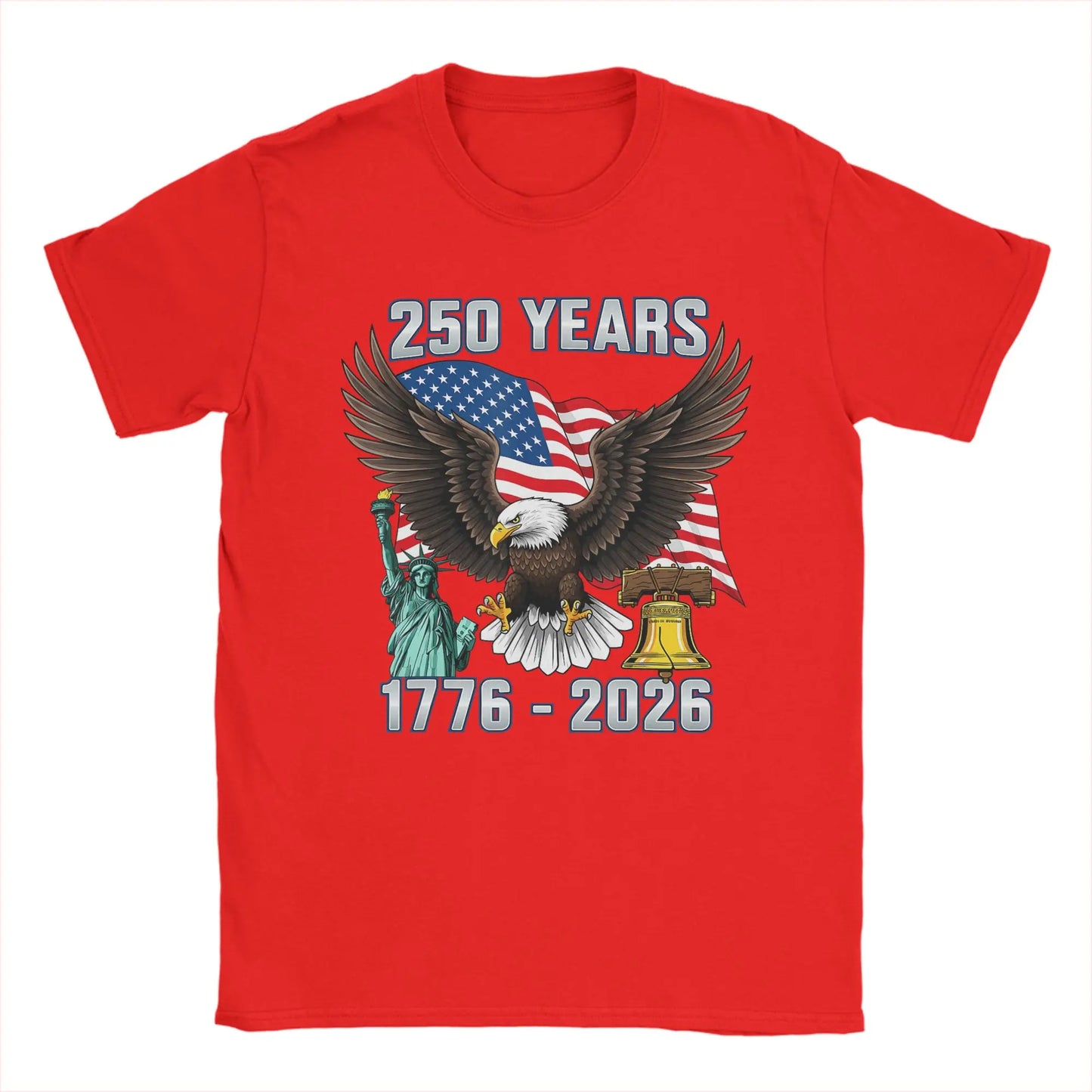 250 Years American 250th Anniversary US USA Flag 4th of July Men T Shirt  Vintage T Pure Cotton Adult Clothing