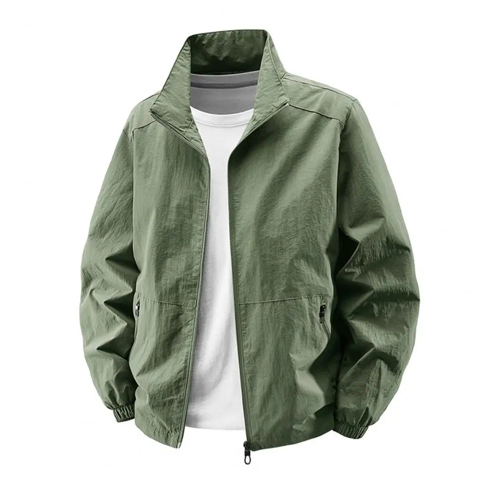 Summer Jackets Men Windbreaker Coats Sports Sunscreen Clothing Men Ultrathin Fishing Wearing Man Stand Collar Zip Up Coats
