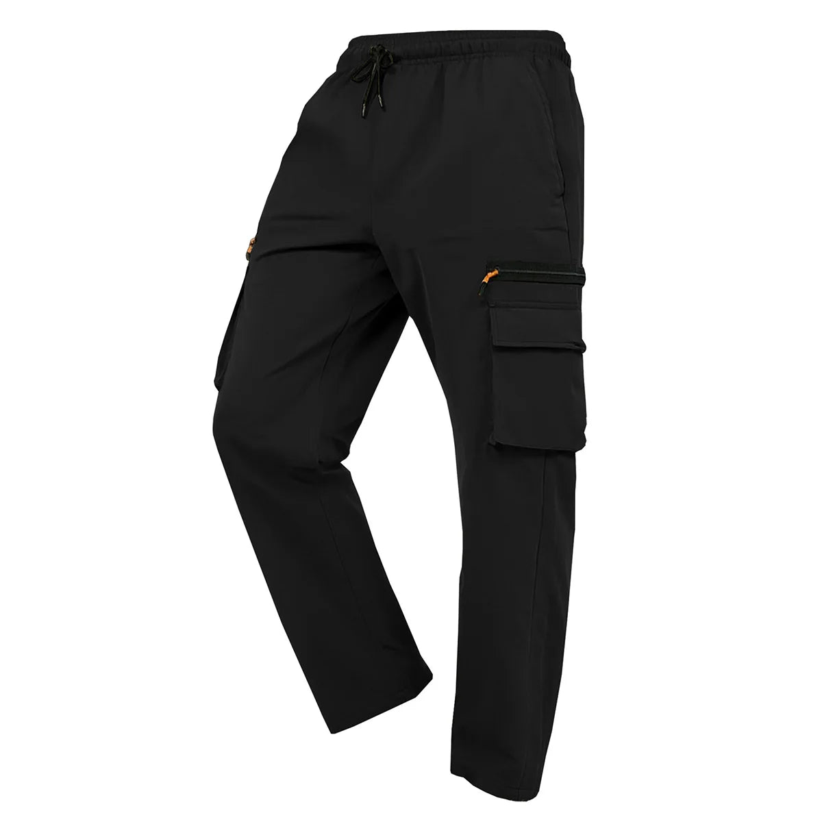Men's new workwear trousers with multiple pockets and drawstring quick-drying straight-leg trousers