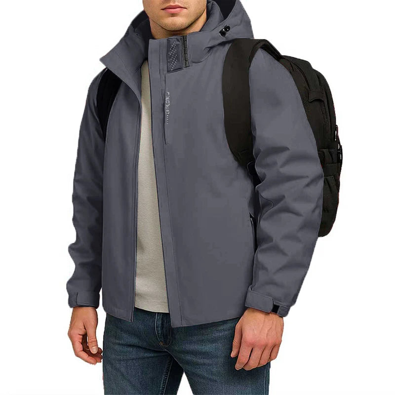 Mens Autumn Waterproof Windproof Hooded Jackets Lightweight Raincoats Casual Streetwear  Outdoor Hiking and Climbing Outerwear
