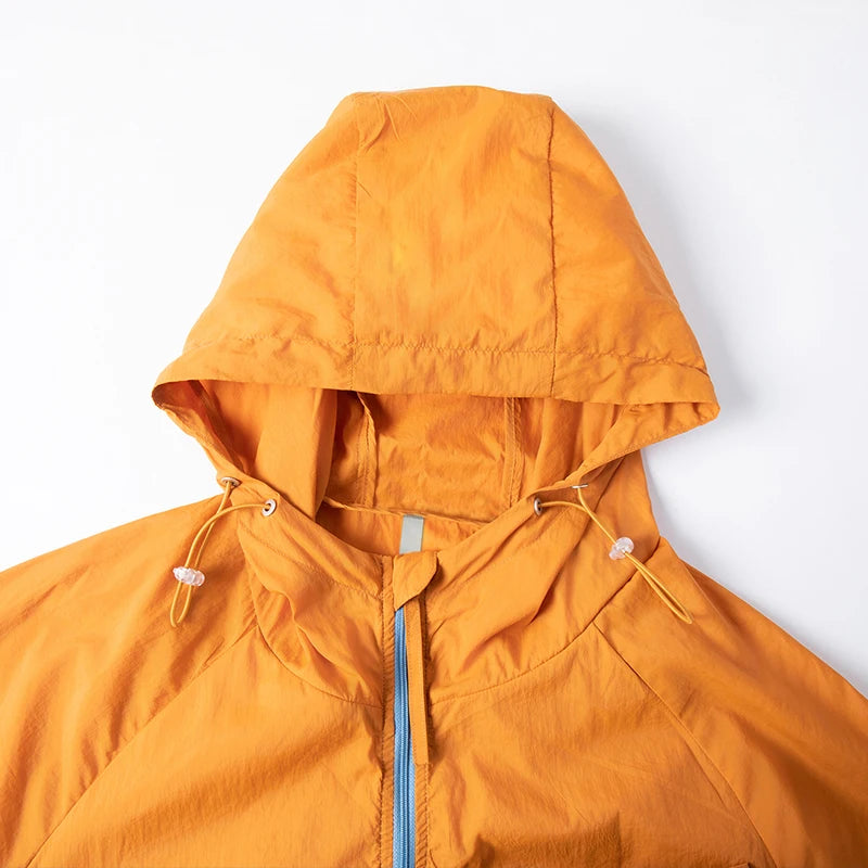 LNGXO Women's Men's Sun Protective Jackets Camping Mountaineering Hiking Outdoor Sports Windbreaker Summer Lightweight Coat
