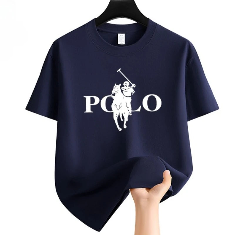 Summer Fashion Brand  Men's Clothes Business Casual Short-sleeved T-shirt Loose and Versatile Crew Neck Top Breathable T-shirt