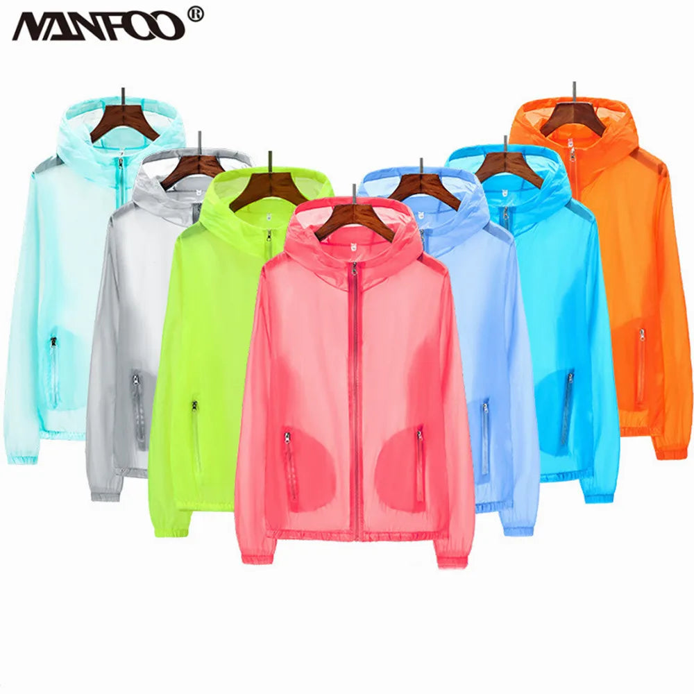 Summer UV Sun-Protection Large Sizes S-7XL Skin Thin Jackets Ultra Lightweight Couple Jackets Outdoor Riding Camping Jackets