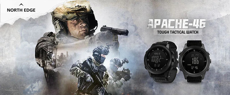 NORTH EDGE Men's Sport Digital Watch – Altimeter, Compass & 50M Waterproof