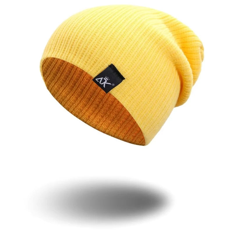 Knitted Hats Winter Unisex Warm Casual Slouchy Hats Outdoor Wool Caps Mens Beanie Letter Solid Color Fashion Street Hip Hop Hats
