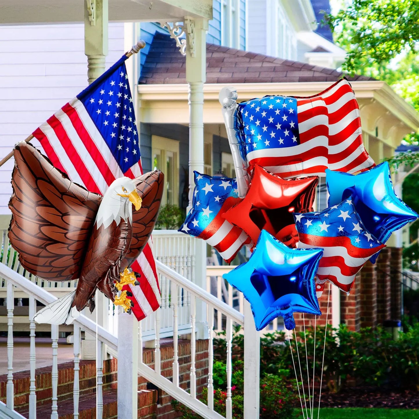 American Flag Balloons Set Independence Day Foil Balloons For USA Theme Party Decoration 4th Of July Patriotic Balloons