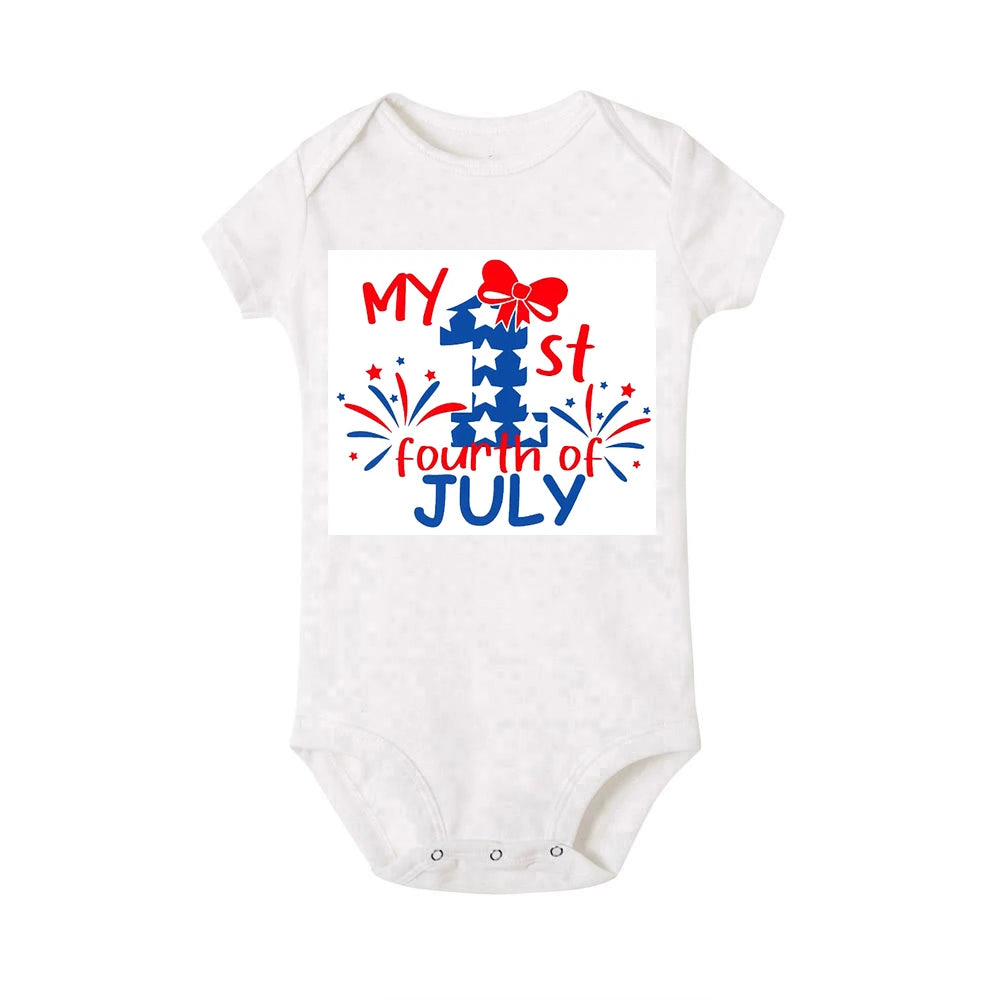 4th of July Printed Baby Romper Infant Independence Day Outfit Bodysuit Newborn Summer Jumpsuit Boys Girls Short Sleeve Clothes