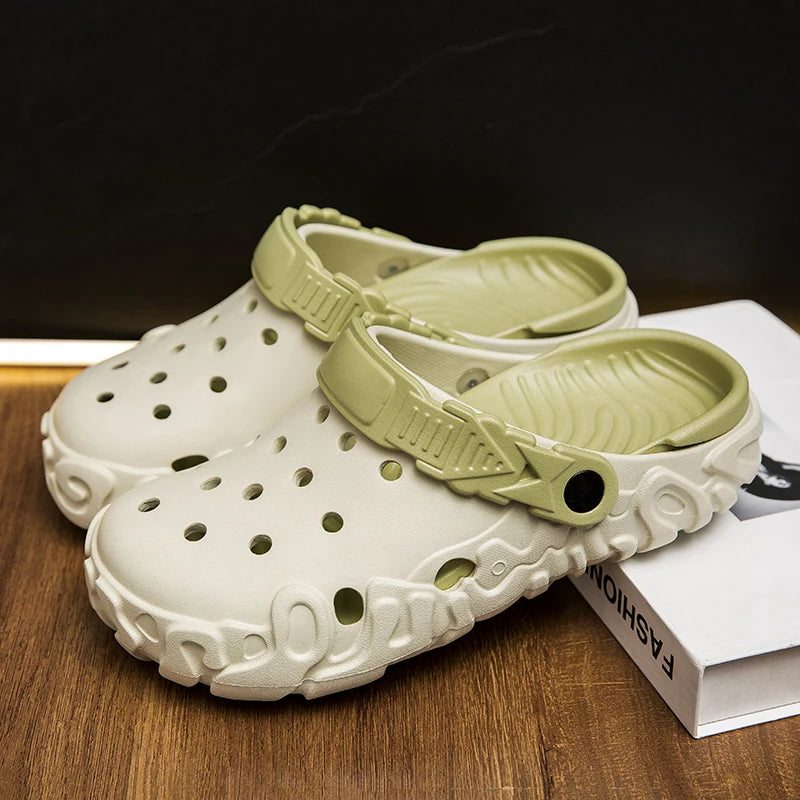 Mens Sandals 2026 New Design Summer Shoes for Men Casual Clogs Thick-bottom Anti-slippery Garden Shoes Outdoor Fashion Slippers