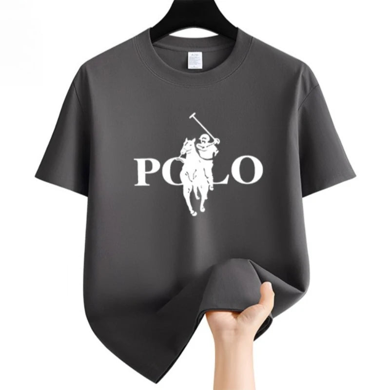 Summer Fashion Brand  Men's Clothes Business Casual Short-sleeved T-shirt Loose and Versatile Crew Neck Top Breathable T-shirt