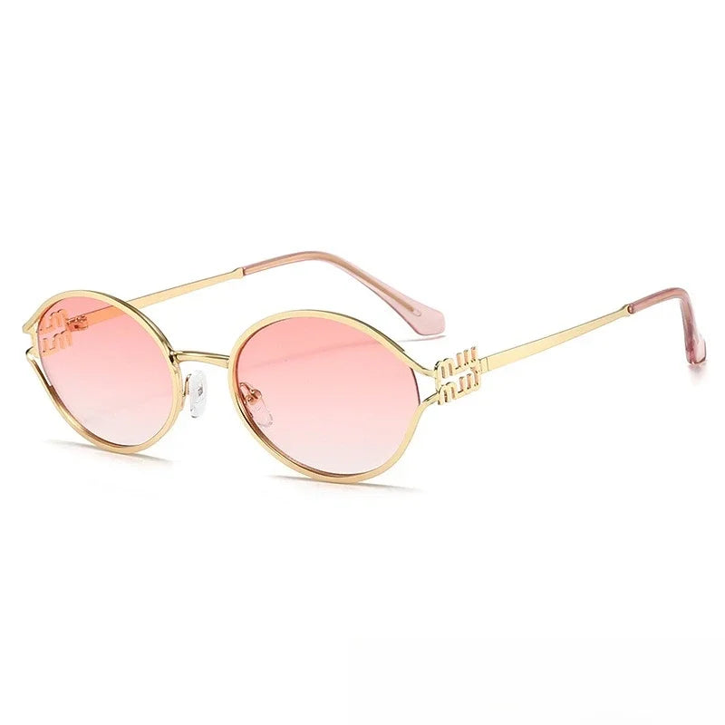 1Pc Elegant Oval Frame Women's Fashion Sunglasses with Hollow Leg Design, Retro Fashion Style for Daily Wear and Street Photogra