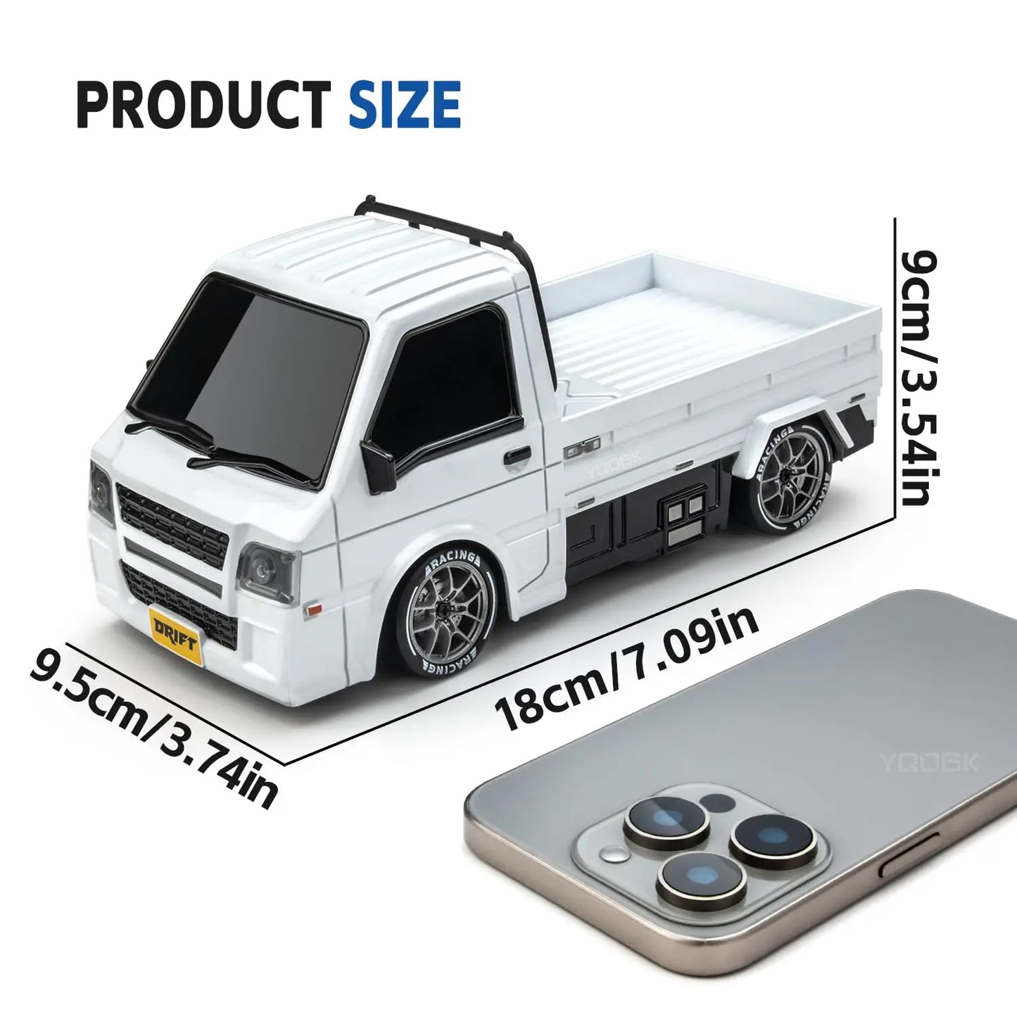 1/24 Remote Control Drift Car, 2.4GHz 20km/h Four-Wheel Drive High-Speed Remote Control Truck, Drift Tires & Dual Battery Racing