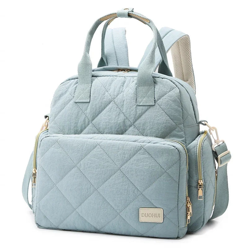 Fashionable Mommy Bag Women Waterproof Backpack Large Capacity Travel Multi Layer Pocket Shoulder Luggage Insert Pocket Oxford